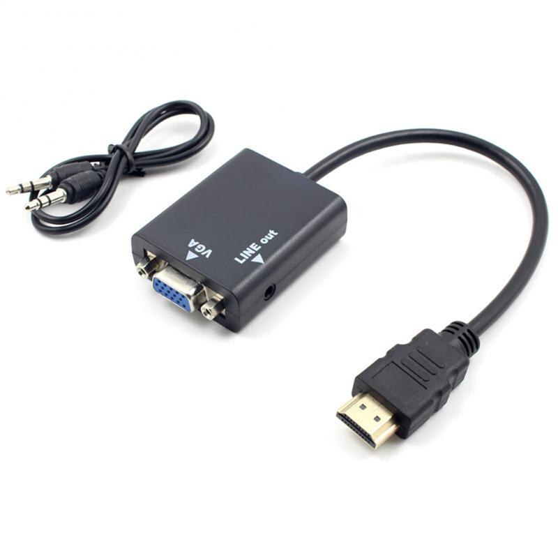 HDMI-compatible To VGA Converter Adapter Cable With P2 Audio Output Support HDCP 1.0 / 1.1 / 1.2 Hot-swappable Vga Adapters