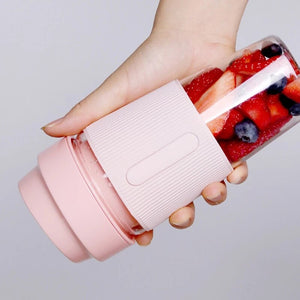 300ml Portable Electric Juicer 4/2 Knife USB Charging Mini Juice Cup Household Watermelon Mango Fruit Machine Electric Juice Cup