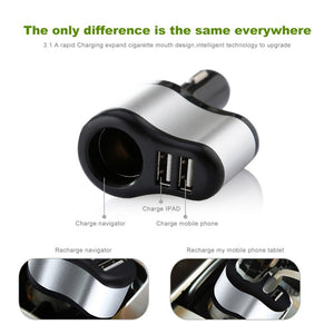 Dual USB Quick Charge Car Charger Splitter Cigarette Lighter  Socket Charger  Smart Car Charger  In Car Adapter Accessories